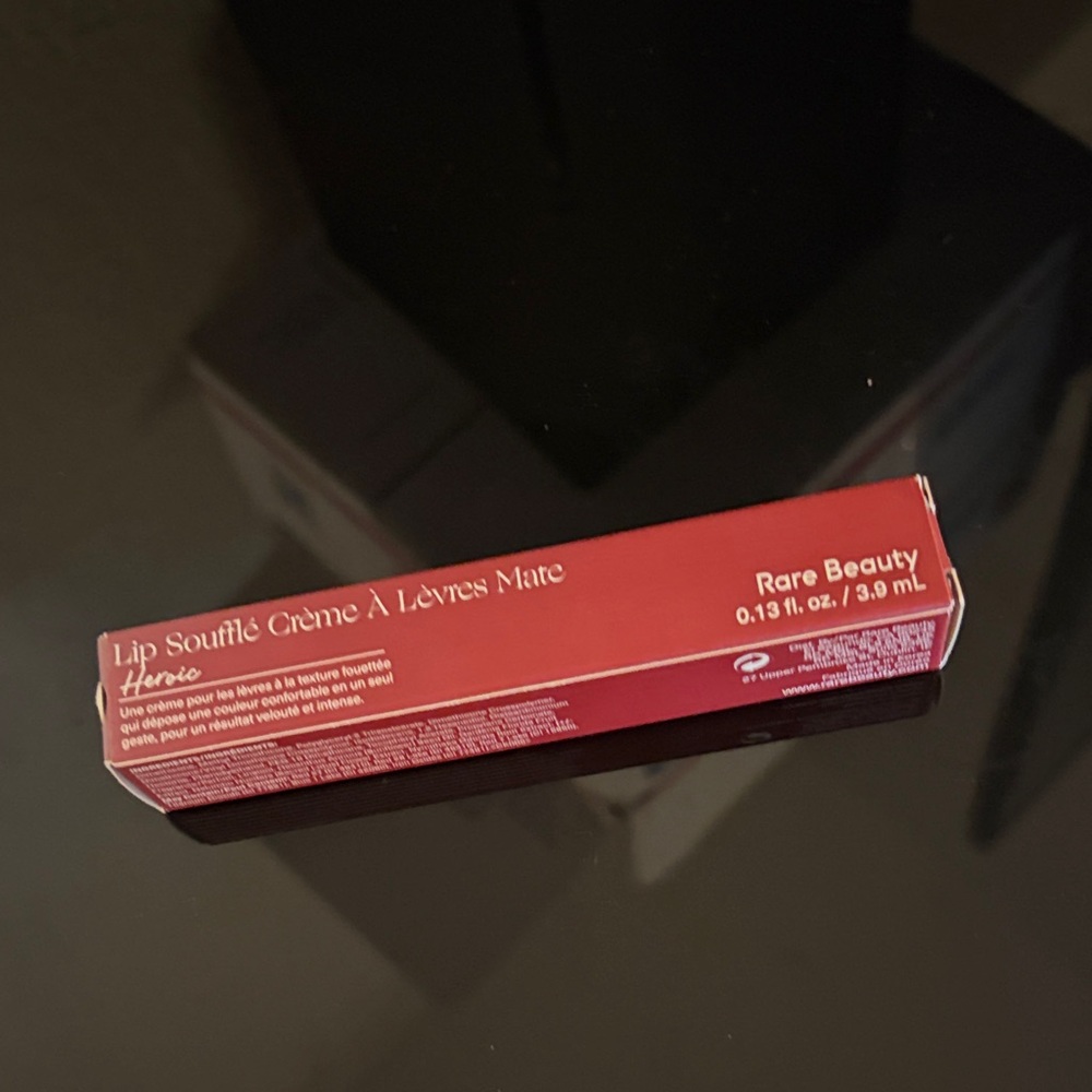 Rare Beauty Lip Soufflé Crème in Rich Red Packaging